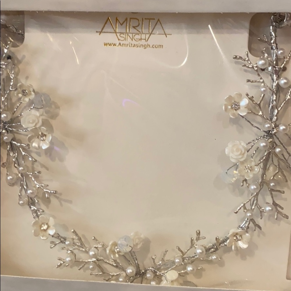 Silver Floral Hair Jewelry/Choker
